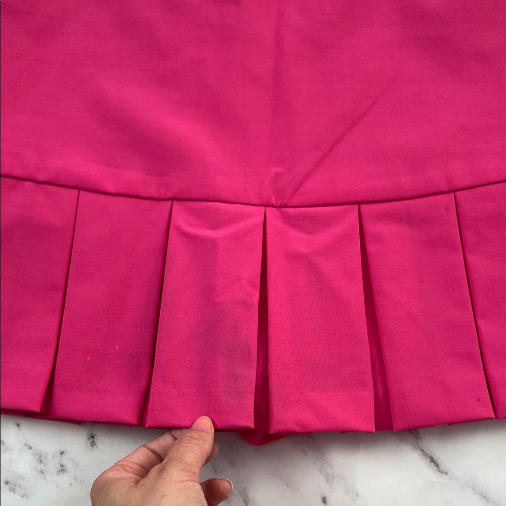 Zara Fuchsia Pleated Skater Skirt - Picture 4 of 14